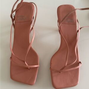 Jeffrey Campbell Dusty Pink Strappy Square-Toe Sandals
